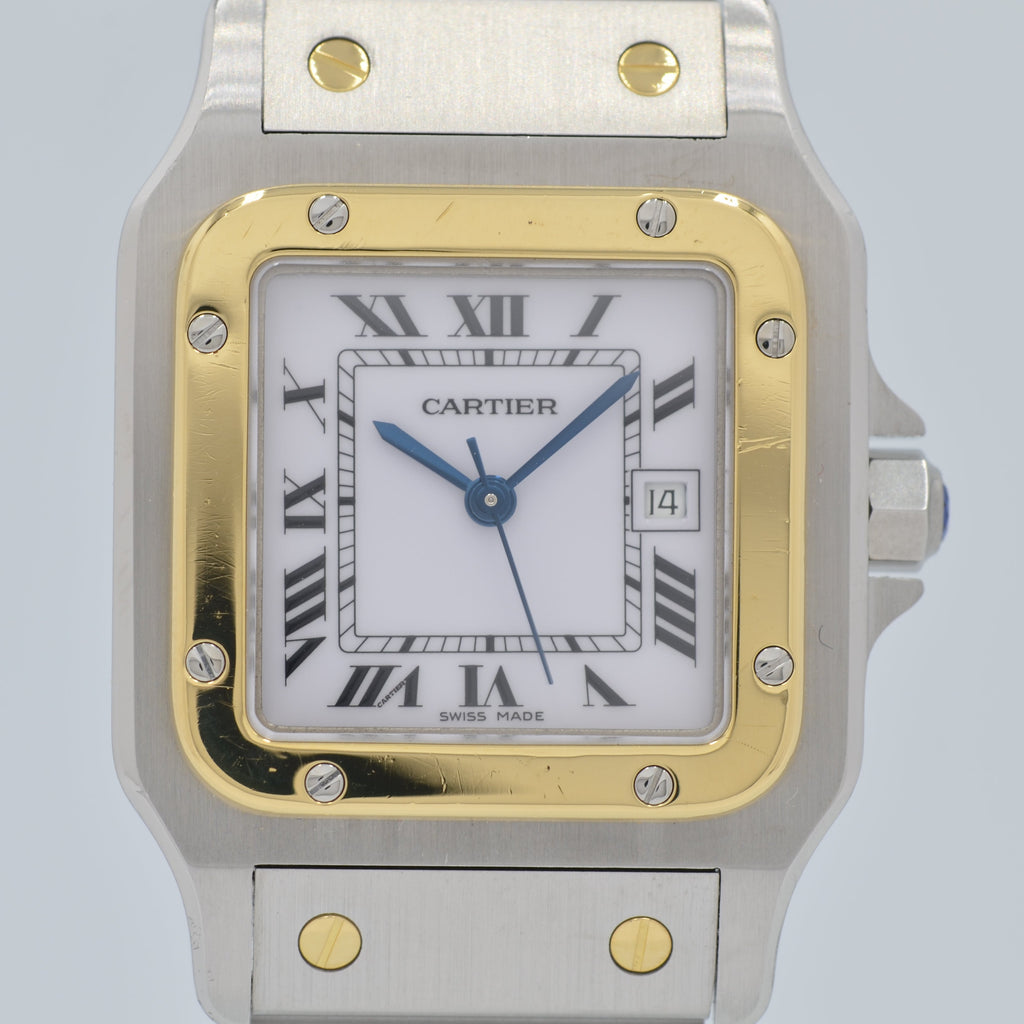 Cartier】カルティエ サントスガルベ LM 18KYG×SS 永久保証書付き