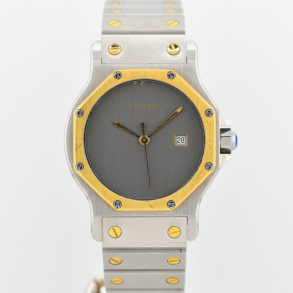 Cartier】カルティエ サントスオクタゴンLM 18KYG×SS 「Grey Ghost