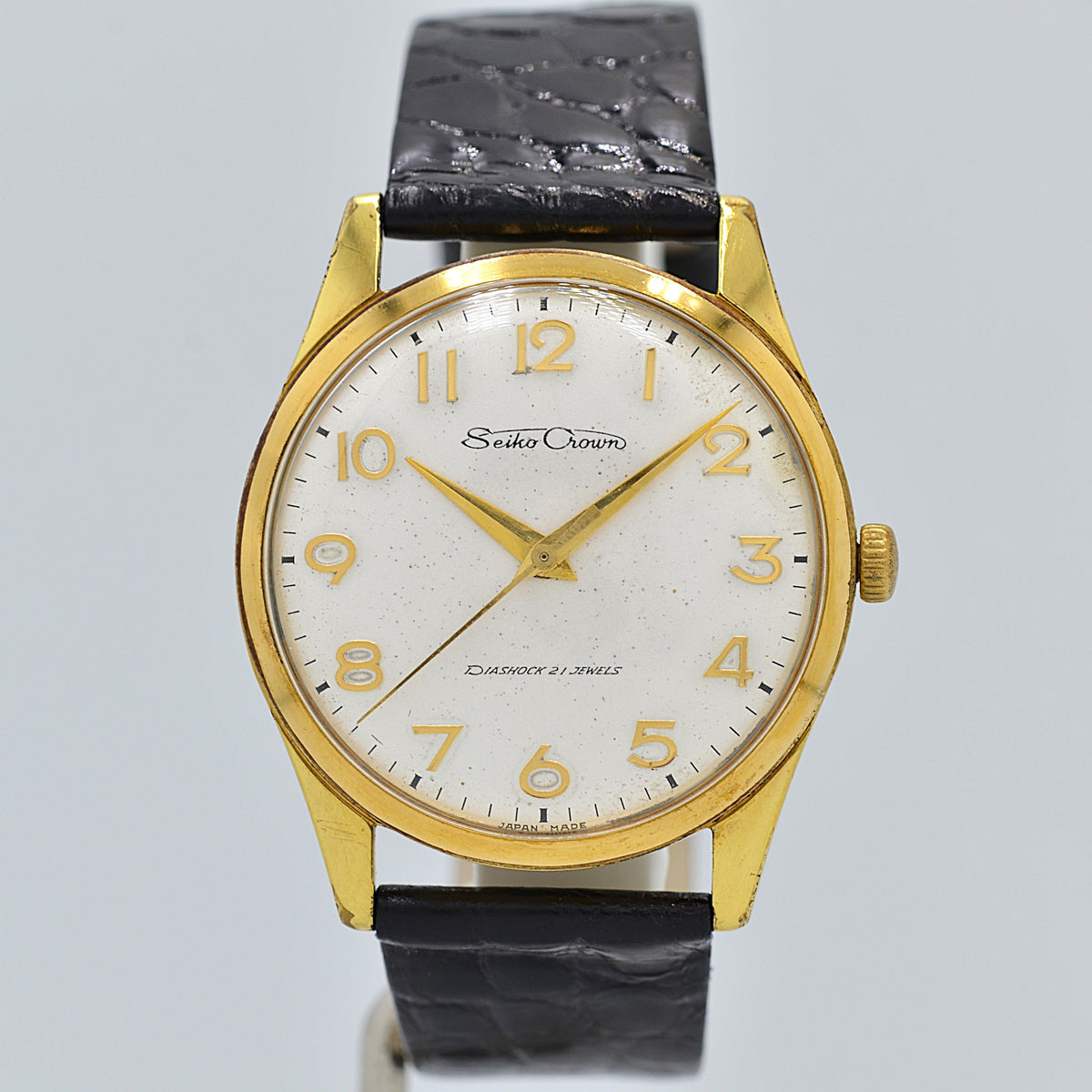 SEIKO] Seiko Crown EGP All-digit Arabic J14091 with genuine buckle