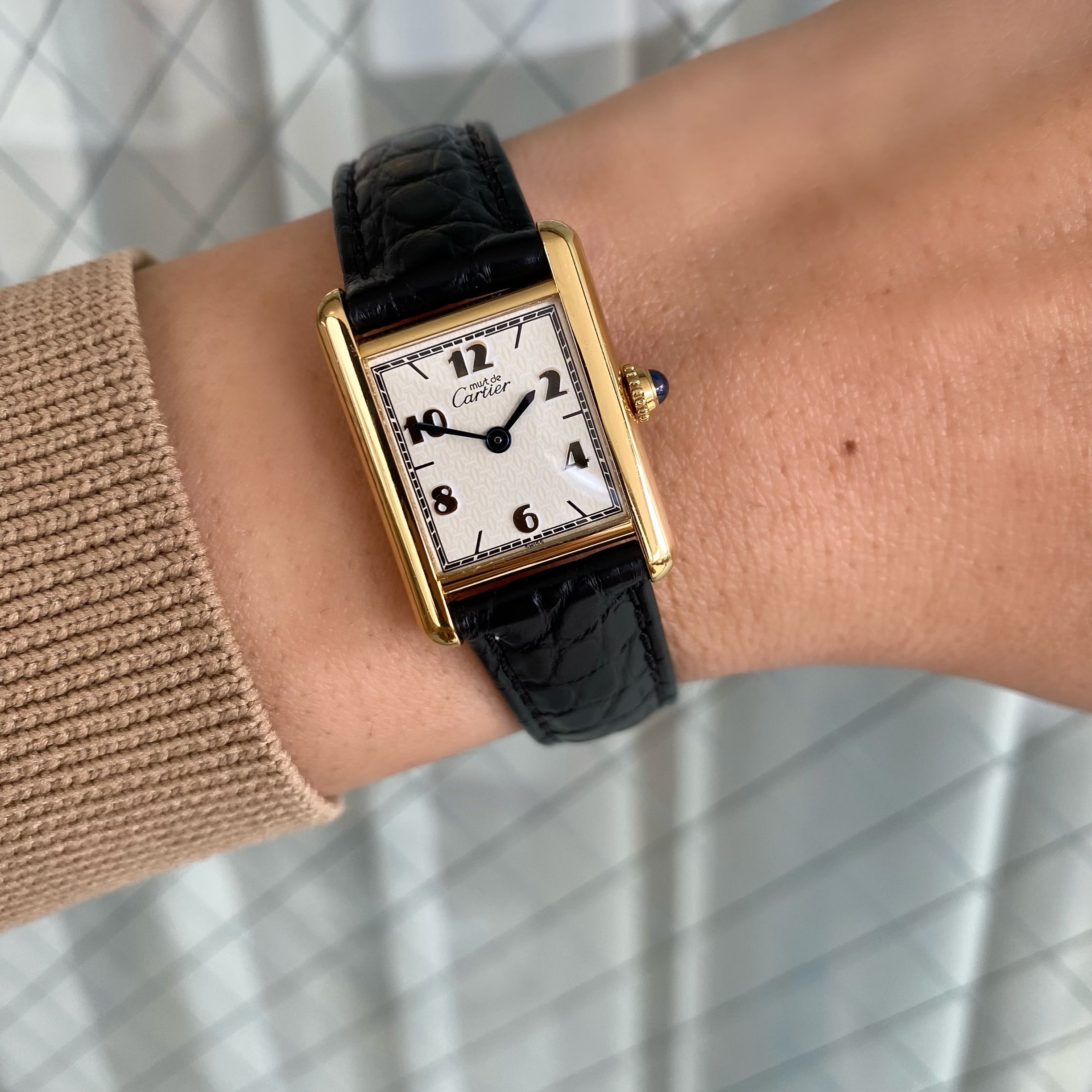 【Cartier】カルティエ<BR>マストタンクSM 飛びアラビア付属品付き