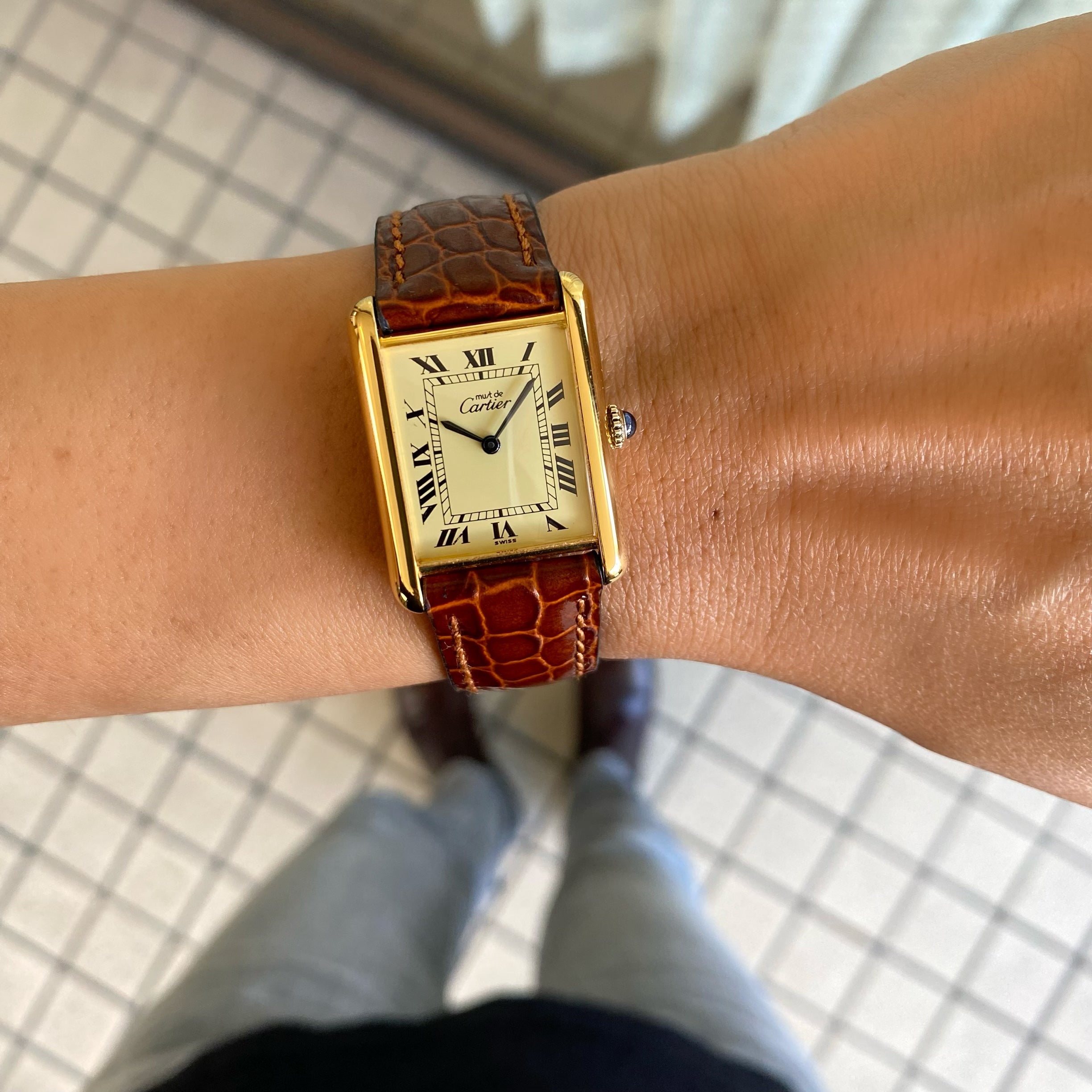 [Cartier] Mast Tank LM Ivory Rome hand -rolled