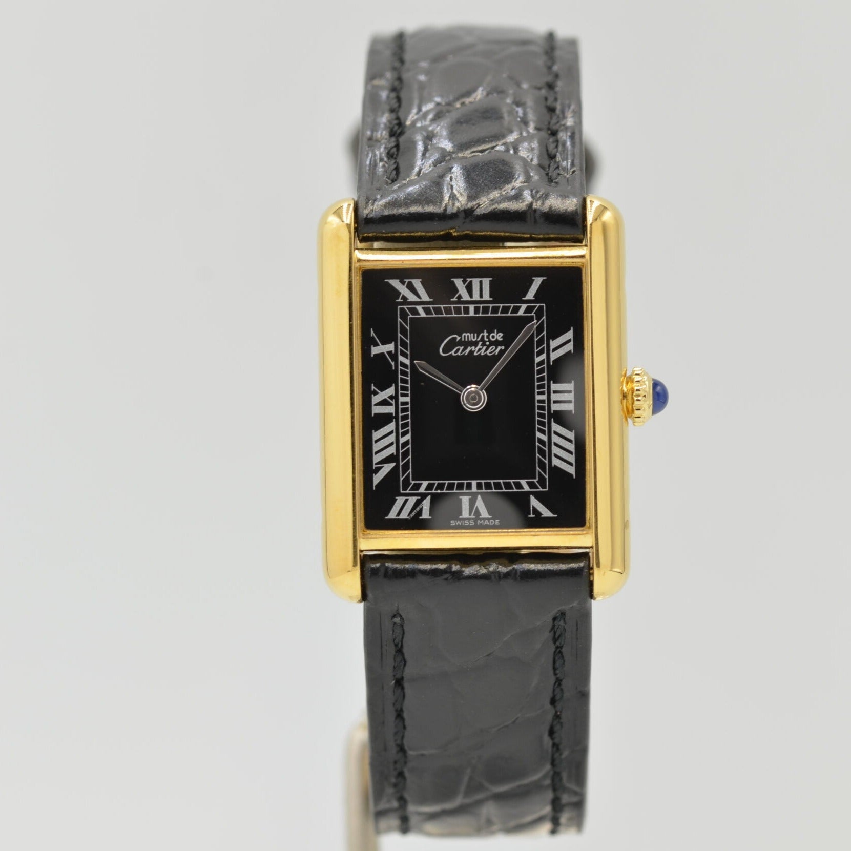 [Cartier] Mast Tank LM Black Roma hand -rolled