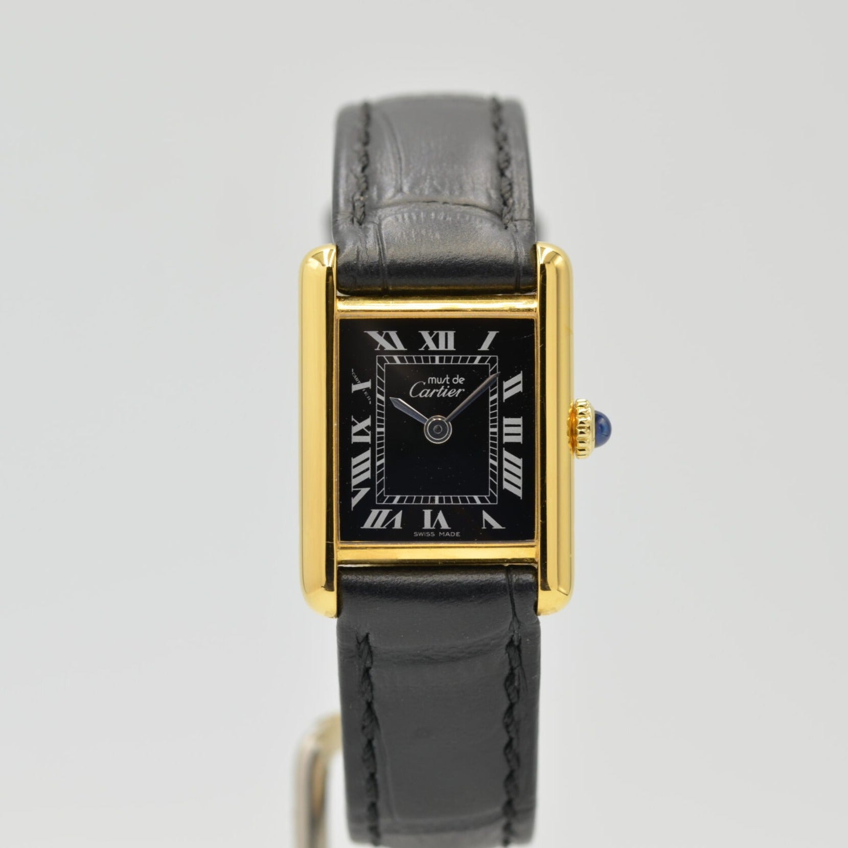 [Cartier] Mast Tank SM Black Roma Hand -wound with Permanent Guarantee