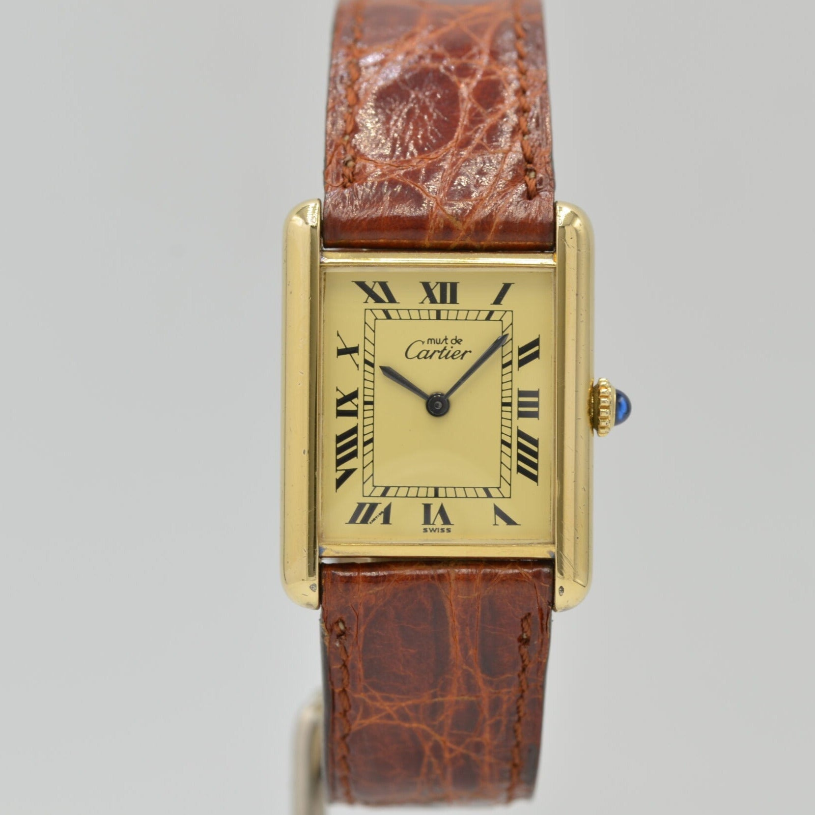 [Cartier] Mast tank LM hand -rolled ivory Roman accessories