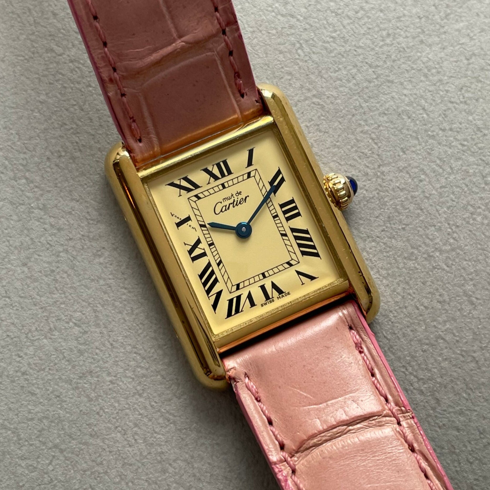 【Cartier】カルティエ<BR>マストタンク SM後期型アイボリー