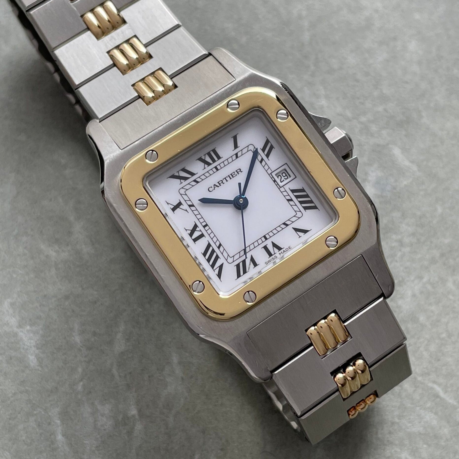 [Cartier] Santosgalbe LM Combi Godron Bracelet