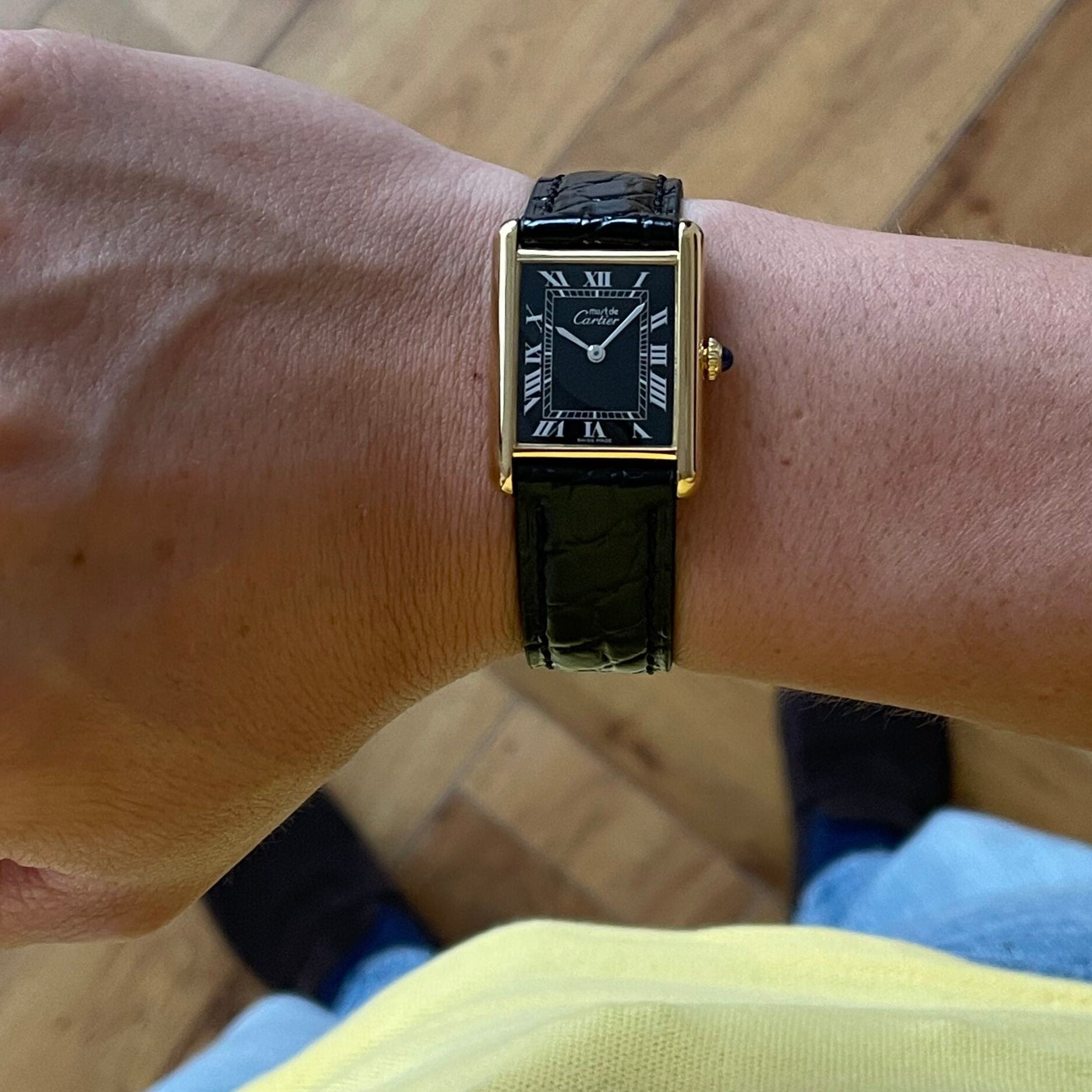 [Cartier] Mast Tank LM Black Roma hand -rolled