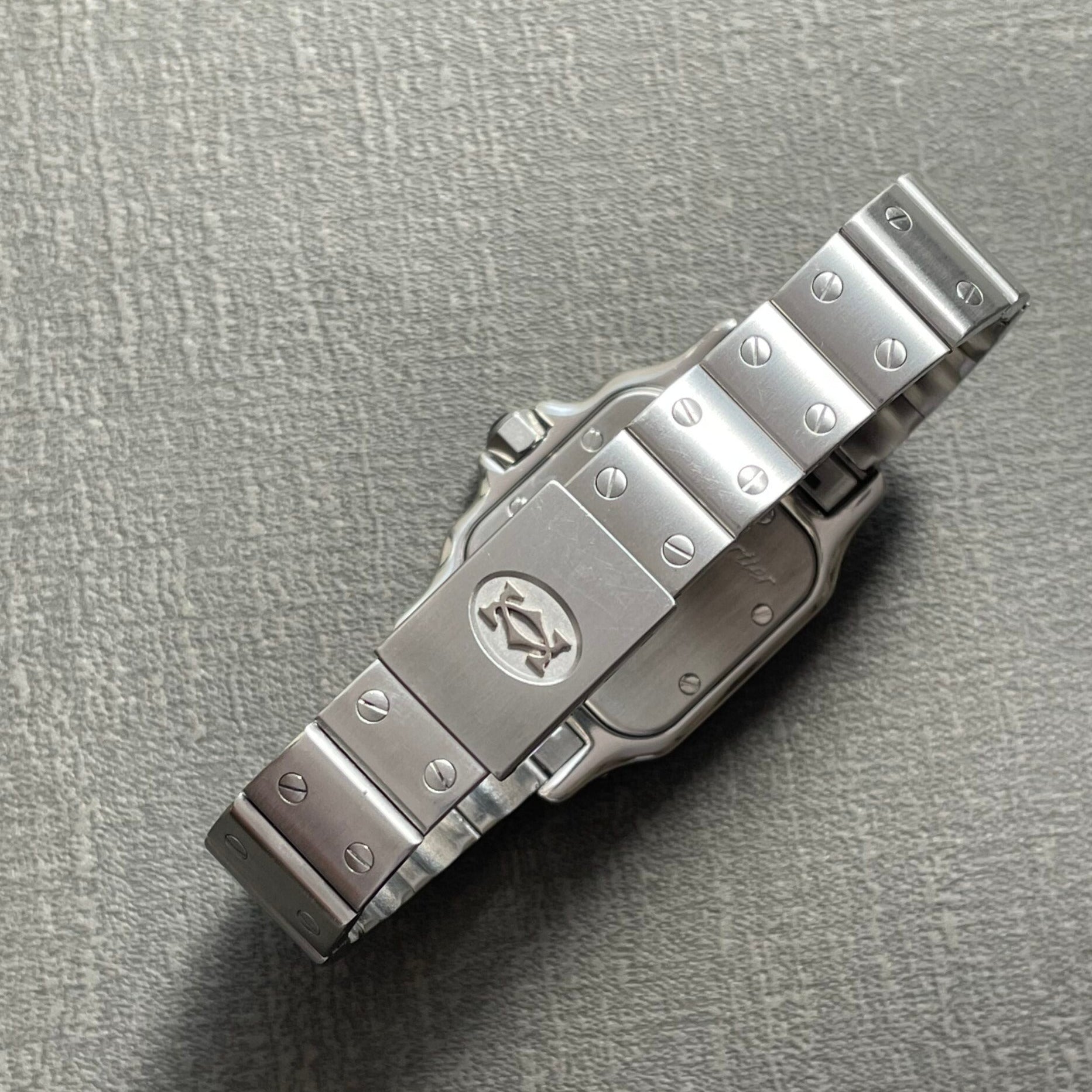 [Cartier] Santo Sugarbe SM Stainless steel QZ Uplit Roman