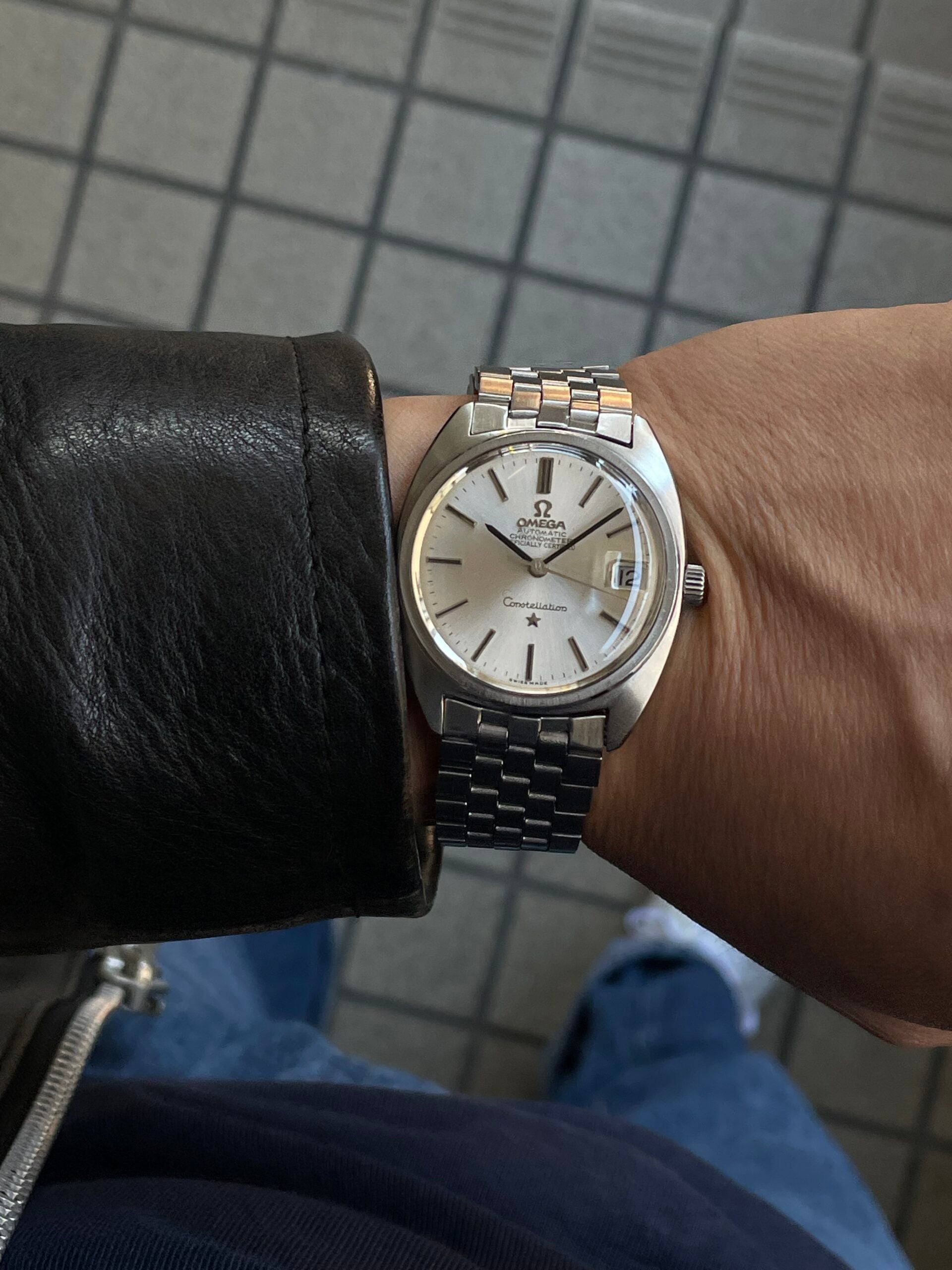 [Omega] Constellation Date C Line Silver