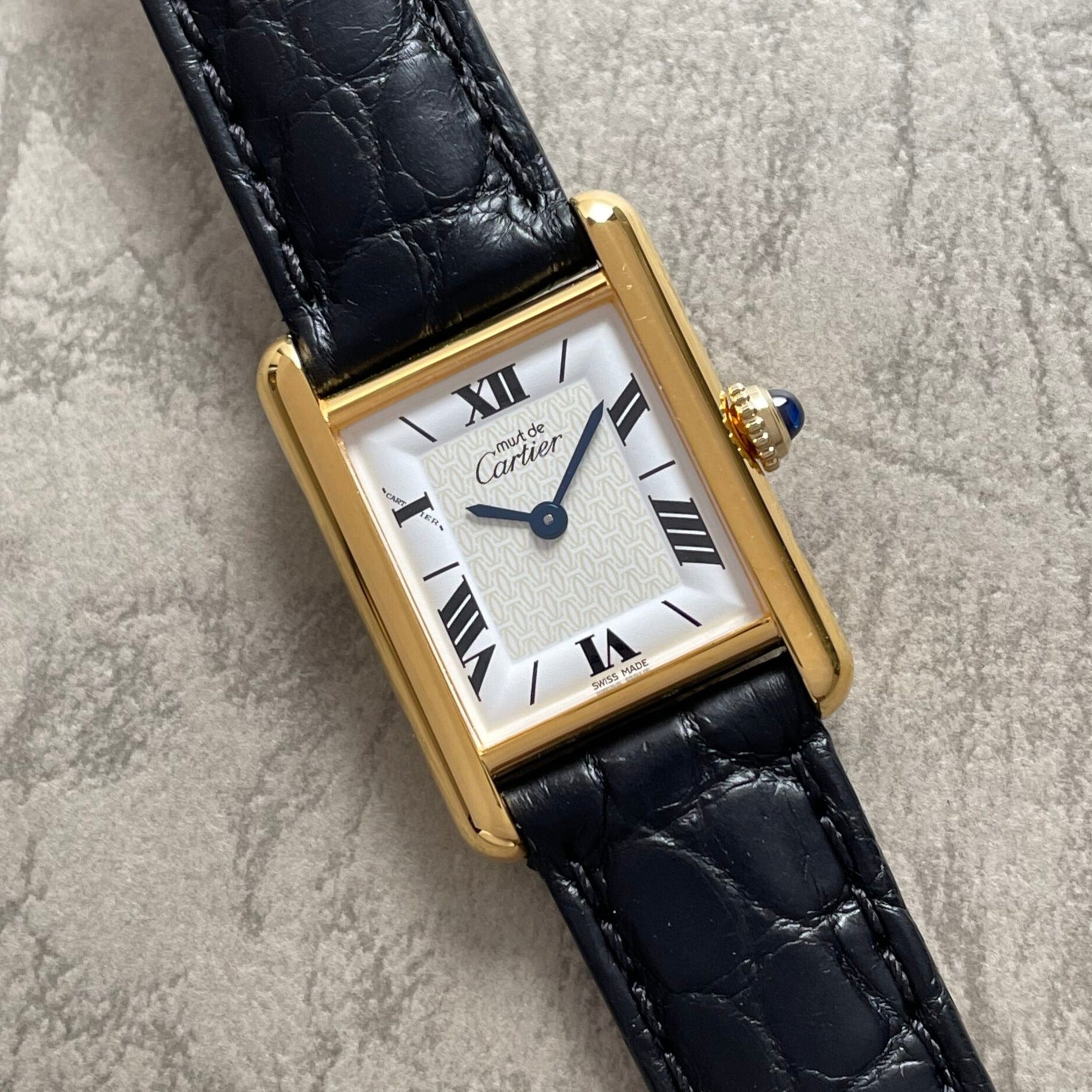 [CARTIER] Mast tank SM flying Roman QZ with genuine D buckle