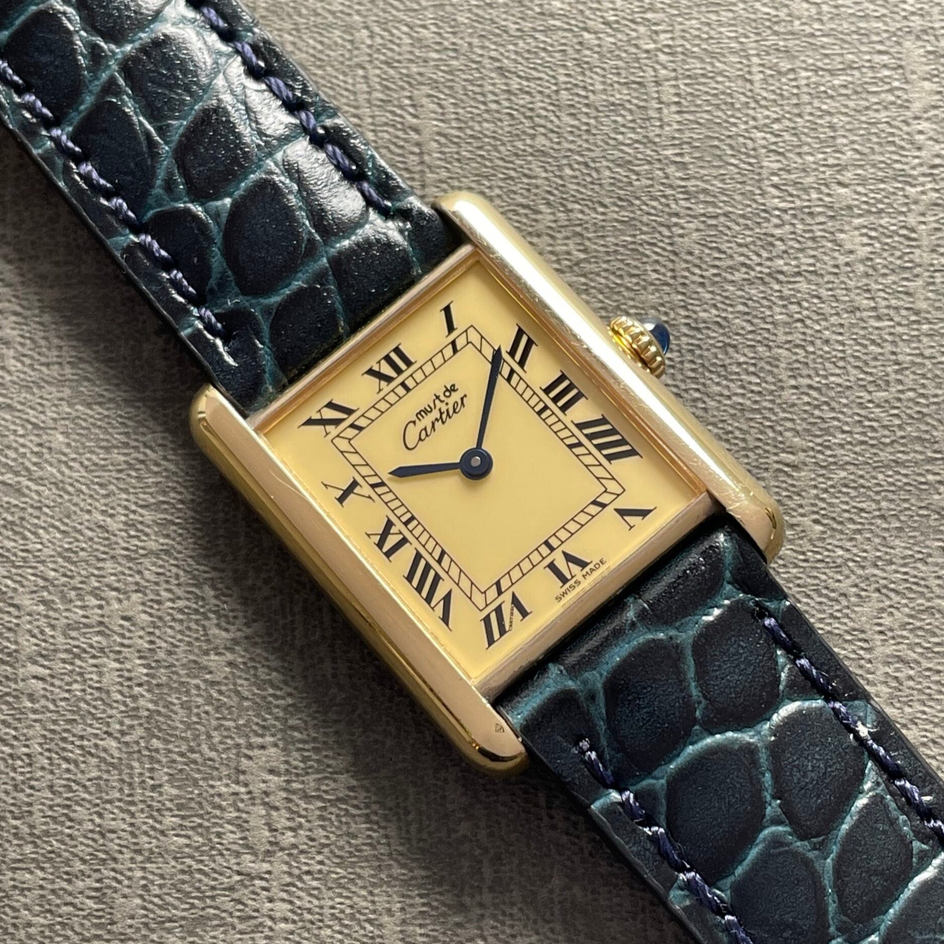 [Cartier] Mast Tank LM Ivory Rome Roman hand -wound with permanent warranty