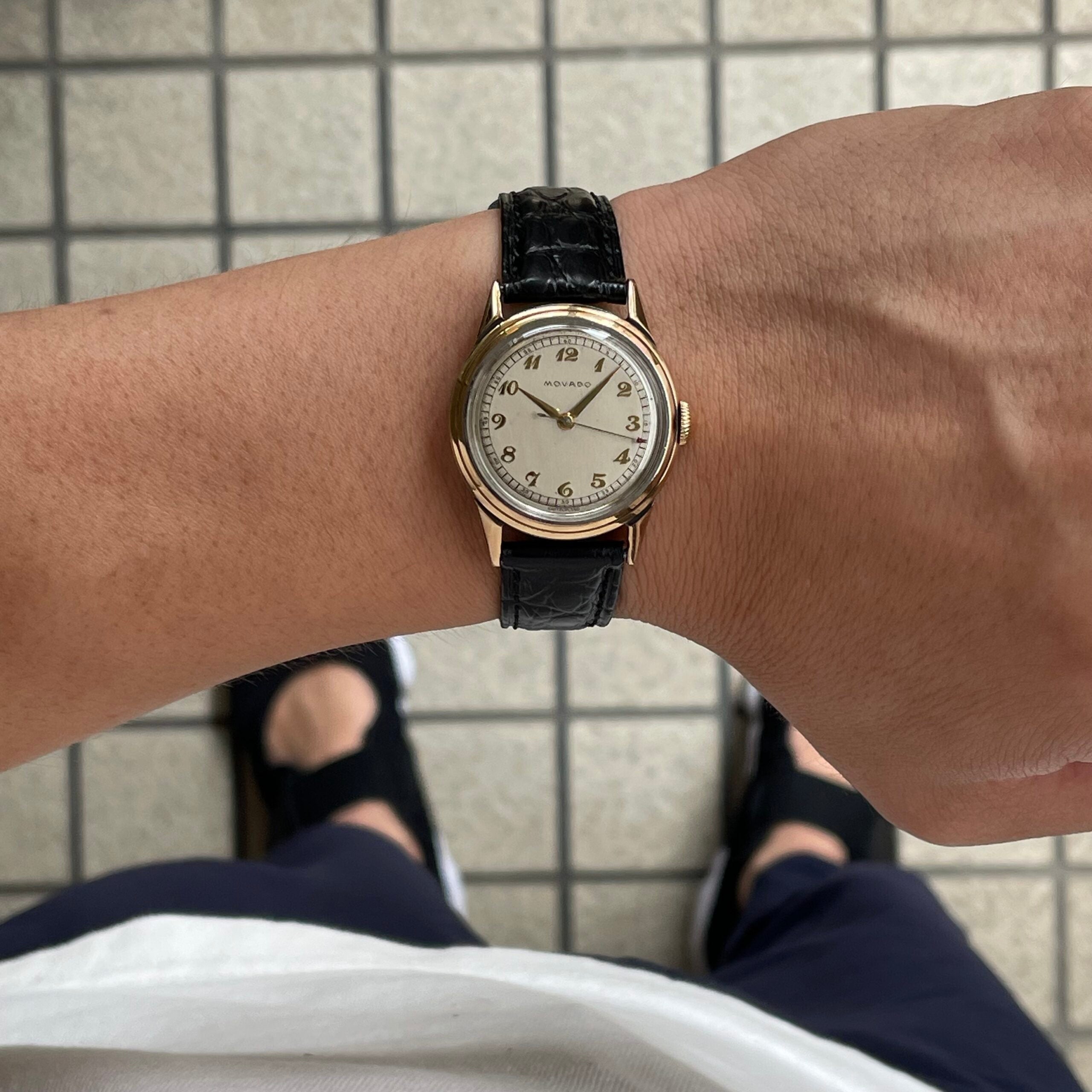 [Movado] Round model 14kyg × SS All numbers Uplit Arabia dial
